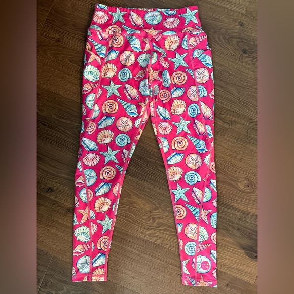 Simply Southern Leggings Women L Beach Vibrant Multicolor Casual Athletic Pants - Picture 1 of 11
